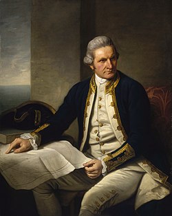 Kapteeni James Cook, Nathaniel Dance-Hollandin maalaama virallinen muotokuva vuodelta 1775 tai 1776.