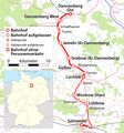 Karte der Bahnstrecke Dannenberg - Salzwedel