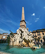 Fuente de los Cuatro Ríos, Roma, 1651, Gian Lorenzo Bernini.