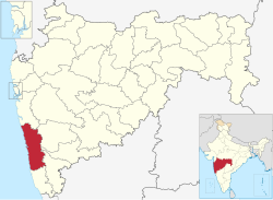 महाराष्ट्रको नक्सामा रत्नागिरि जिल्लाको अवस्थिति