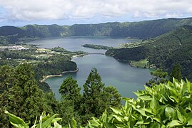 The volcanic lakes of Sete Cidades on the island of São Miguel.