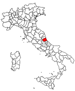 Placering af Teramo i Italien
