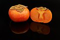 3 Fuyu persimmon fruits, one cut open uploaded by Frank Schulenburg, nominated by Tomer T