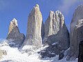 Puncak granit Cordillera Paine di Patagonia Chili