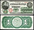 1862-es szériájú United States Note 1 dolláros államjegy.