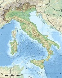 Χάρτης της Ιταλίας με σημάδι που δείχνει τη θέση της Ρώμης