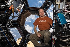 ISS-47 Tim Kopra inside the cupola module
