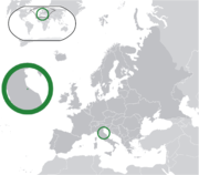 Mapa de São Marinho na Europa
