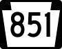 Pennsylvania Route 851 marker