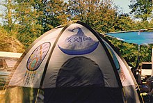 Runen auf einem Zelt auf dem Snoqualmie Moondance Festival 1992