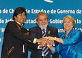 Image 1Left-leaning leaders of Bolivia, Brazil and Chile at the Union of South American Nations summit in 2008 (from History of Latin America)