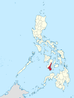 Mapa de Filipinas con Negros Oriental resaltado