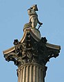 Nelson's Column in Trafalgar Square, London, commemorates Admiral Horatio Nelson.