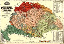 Carte ethnographique des pays de la couronne hongroise, d'après les résultats du dénombrement de la population en 1880 par François Rethey.jpg