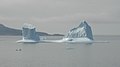 July 31, 2007: The iceberg became visible from Upernavik. The arc had broken apparently releasing sufficient weight for the iceberg to start drifting towards Upernavik.