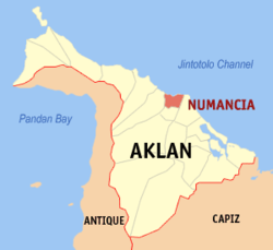 Mapa de Aklan con Numancia resaltado