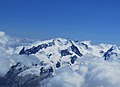 Näkymä Matterhornin huipulta Monte Rosa -massiivile.