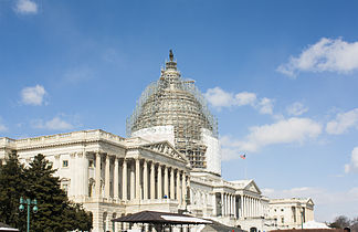 United States Capitol building under renovation February 2015