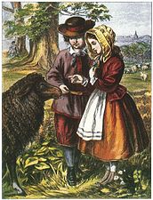 Illustration till Bä, bä, svarta lam, ur Daddas visor 1872