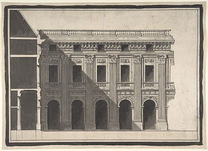 Design of 1781 by Victor Louis for the garden façade