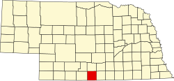 map of Nebraska highlighting Harlan County