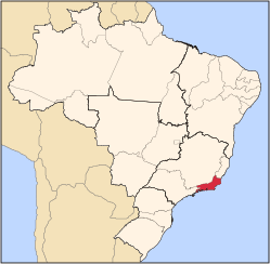 Delstaten Rio de Janeiros beliggenhed i Brasilien