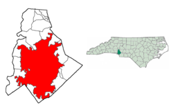 Vị trí trong quận Mecklenburg thuộc bang Bắc Carolina