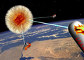 Laserul Excalibur tragand intr-o racheta intercontinentala