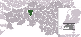 Lokatie van de gemeante Oosterhout (Ousterholt)