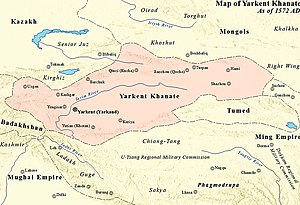 Location of Yarkent Khanate