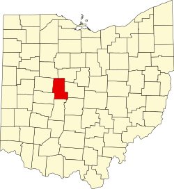 map of Ohio highlighting Union County