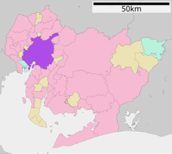 Location of Nagoya in آیچی اوستانی