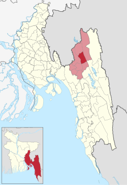 Location of Khagrachari Sadar