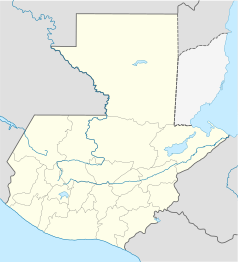 Mapa konturowa Gwatemali, na dole znajduje się punkt z opisem „Fraijanes”