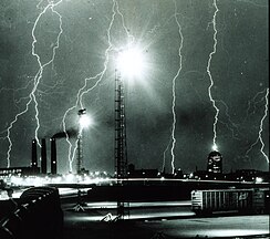 Lightning storm over Boston, 1960s