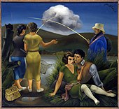 (画)アルフォンソ・ポンセ・デ・レオン 「漁師と若者たち」 (1936)