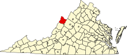 map of Virginia highlighting Highland County