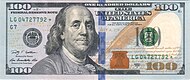 Bankovka 100 dolarů s portrétem Benjamina Franklina