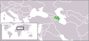Mapa de Artsaque na Europa