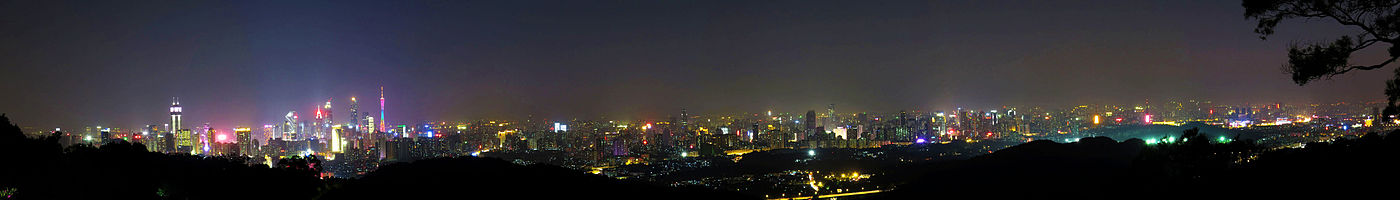 Panorama of Guangzhou at night