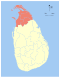 Peta yang menunjukkan luasnya Provinsi Utara di Sri Lanka
