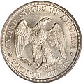 Amerikai 20 centes ezüstérme hátoldala 1876-ból