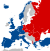 Mapa de la Guerra Freda a Europa