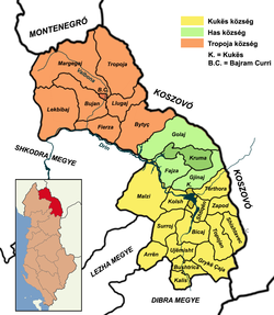 Kukës megye községei és alközségei