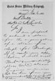 Telegram to Abraham Lincoln regarding plan for a steam fire department in Washington
