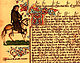 Portrait Chaucers als Pilger im Ellesmere-Manuskript (um 1410) der Canterbury Tales