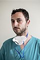 16. Federico Neri, a pesarói San Salvatore kórház ápoló aneszteziológusa a műszak végén, a Covid19-pandémia idején, 2020. március 19-én (Olaszország) (javítás)/(csere)