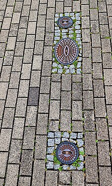 three little manholes - Drei kleine Wartungsdeckel