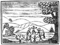 Woodcut of a fairy-circle from a 17th-century chapbook