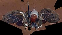 O primeiro autorretrato da sonda em Marte.